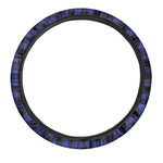 Violet And Black Buffalo Check Print Car Steering Wheel Cover