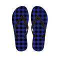 Navy Blue And Black Buffalo Check Print Flip Flops