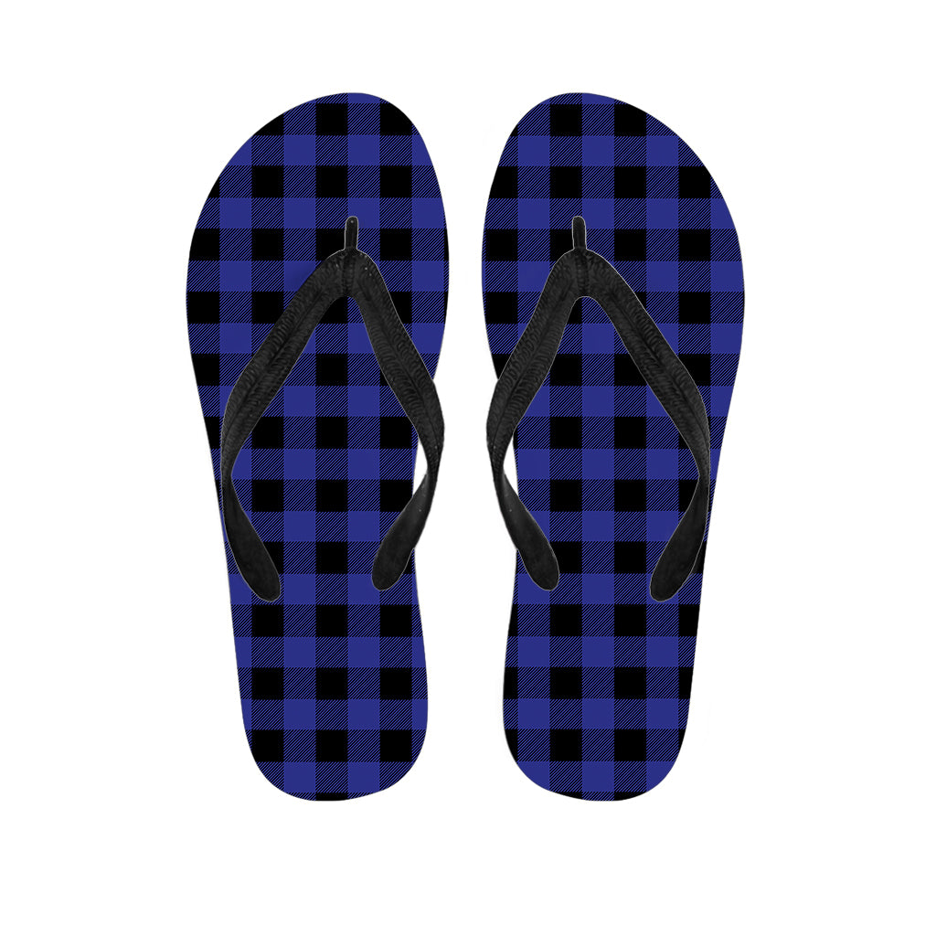 Violet And Black Buffalo Check Print Flip Flops