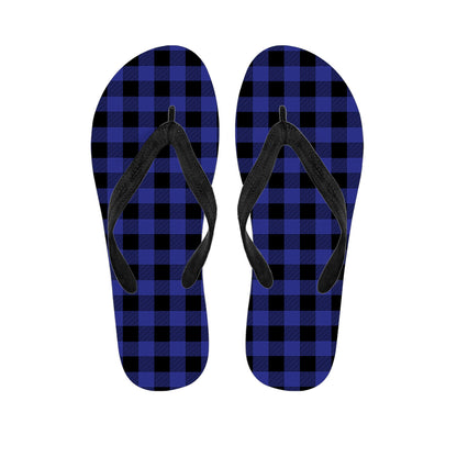 Violet And Black Buffalo Check Print Flip Flops