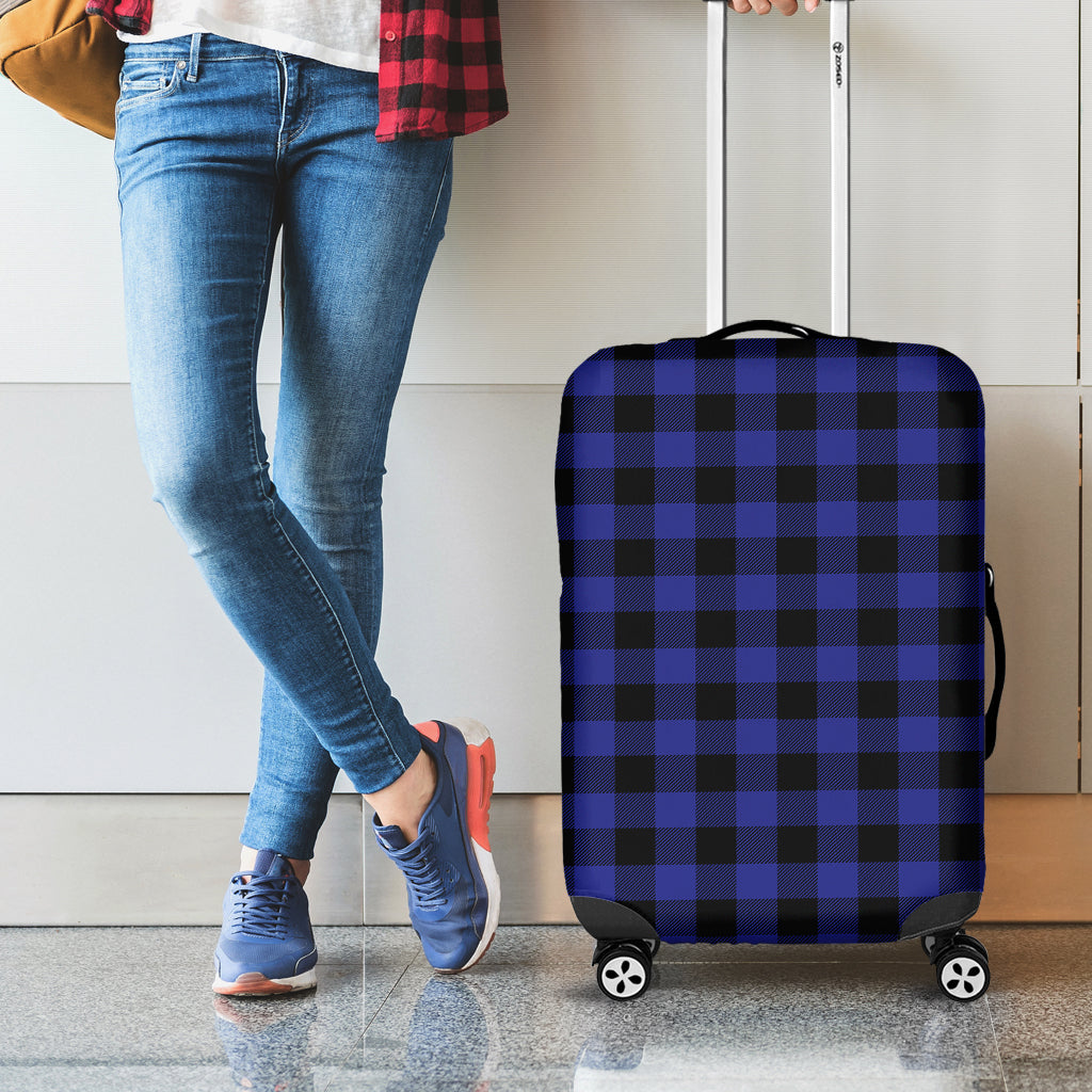 Violet And Black Buffalo Check Print Luggage Cover