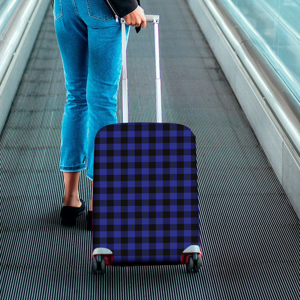 Violet And Black Buffalo Check Print Luggage Cover