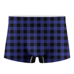 Violet And Black Buffalo Check Print Men's Boxer Briefs