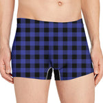 Violet And Black Buffalo Check Print Men's Boxer Briefs