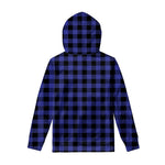 Navy Blue And Black Buffalo Check Print Pullover Hoodie