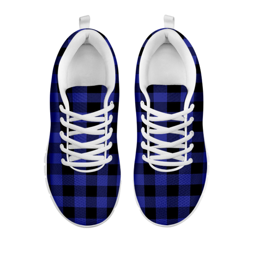 Violet And Black Buffalo Check Print White Sneakers
