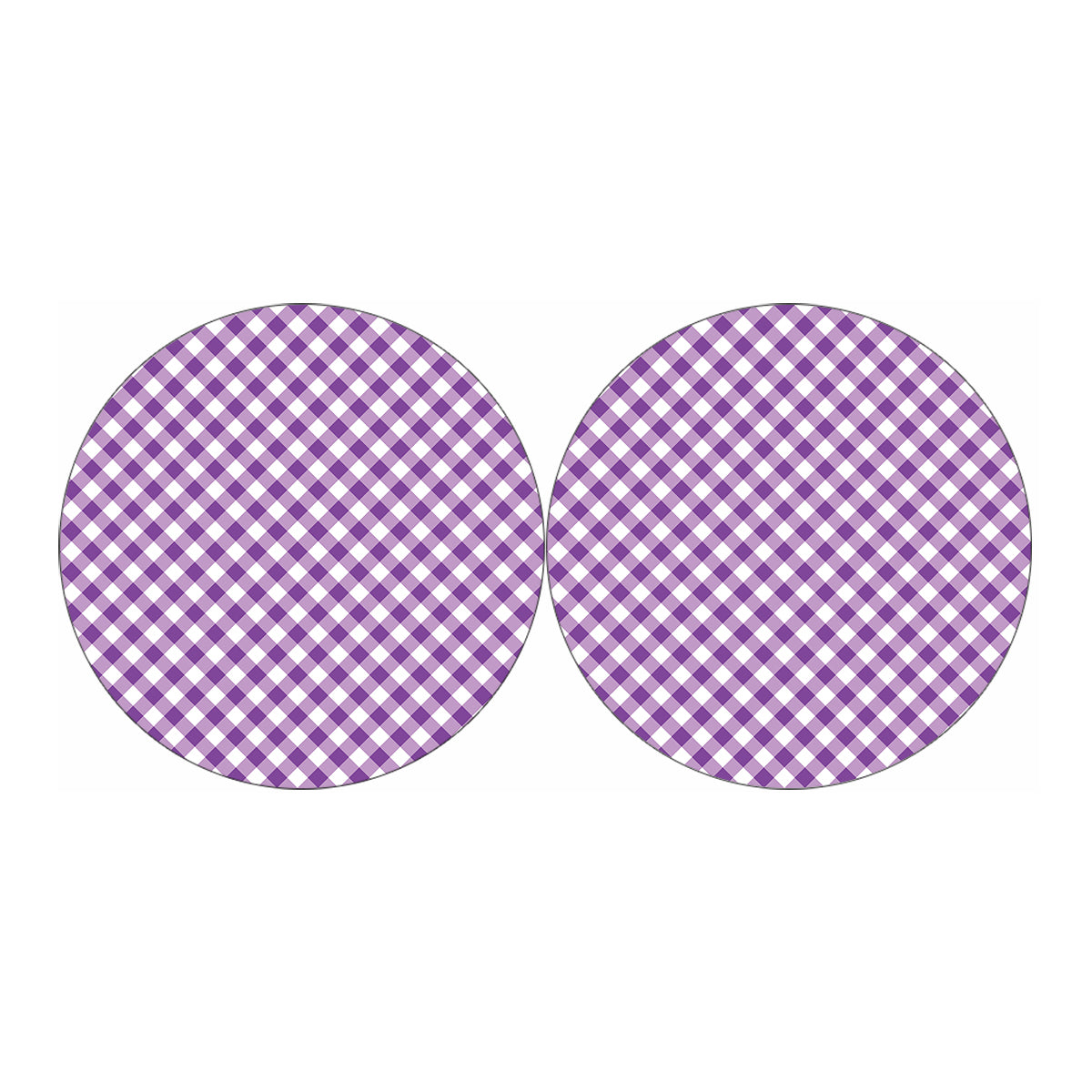 Violet And White Gingham Pattern Print Car Coasters