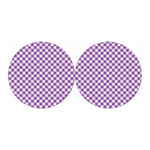 Violet And White Gingham Pattern Print Car Coasters