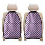 Violet And White Gingham Pattern Print Car Seat Organizers