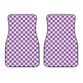 Violet And White Gingham Pattern Print Front Car Floor Mats