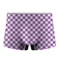 Violet And White Gingham Pattern Print Men's Boxer Briefs