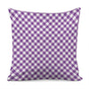 Violet And White Gingham Pattern Print Pillow Cover