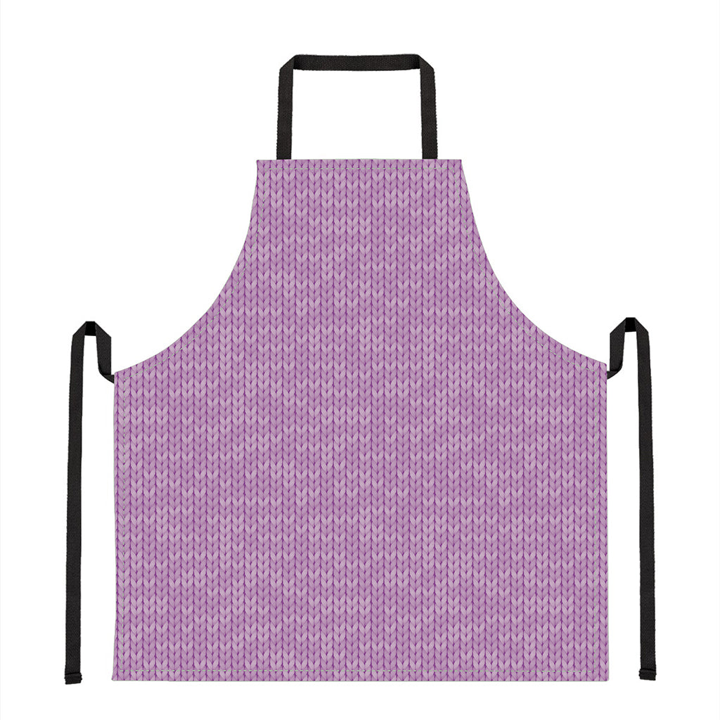 Violet Knitted Pattern Print Apron