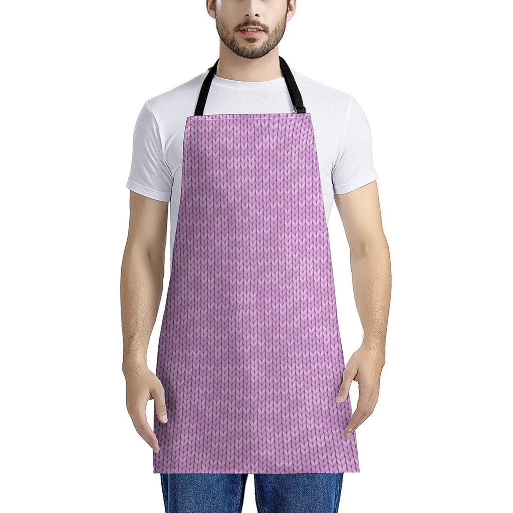 Violet Knitted Pattern Print Apron