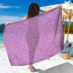 Violet Knitted Pattern Print Beach Sarong Wrap