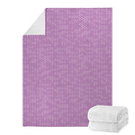 Violet Knitted Pattern Print Blanket