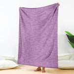 Violet Knitted Pattern Print Blanket