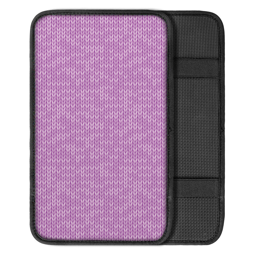 Violet Knitted Pattern Print Car Center Console Cover