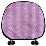Violet Knitted Pattern Print Car Headrest Covers