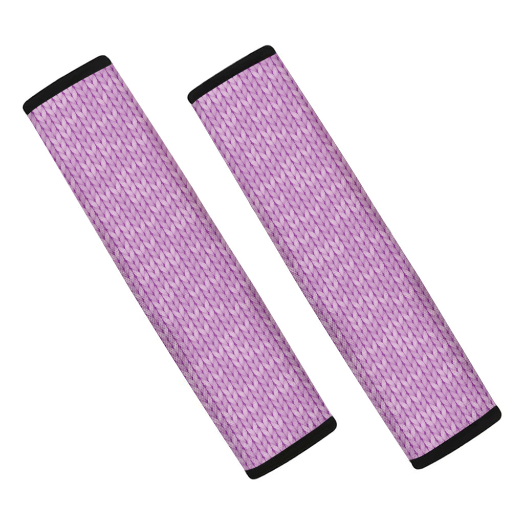 Violet Knitted Pattern Print Car Seat Belt Covers