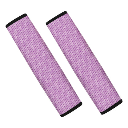 Violet Knitted Pattern Print Car Seat Belt Covers