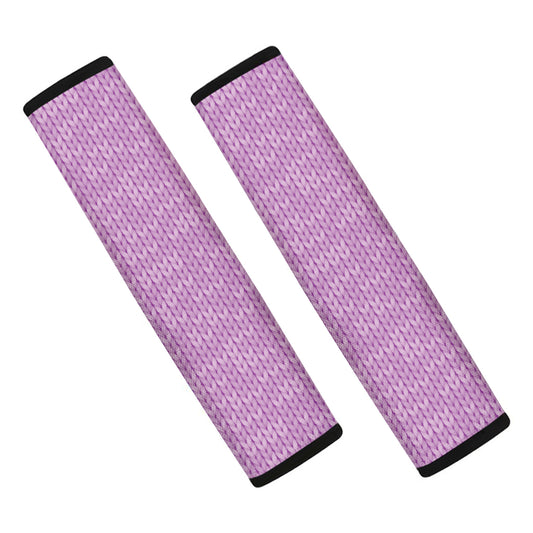 Violet Knitted Pattern Print Car Seat Belt Covers