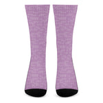 Violet Knitted Pattern Print Crew Socks
