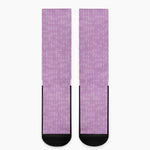 Violet Knitted Pattern Print Crew Socks