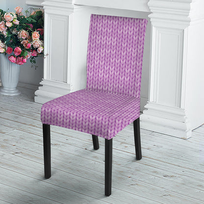 Violet Knitted Pattern Print Dining Chair Slipcover