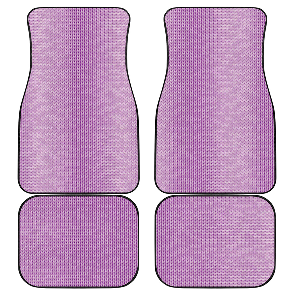 Violet Knitted Pattern Print Front and Back Car Floor Mats