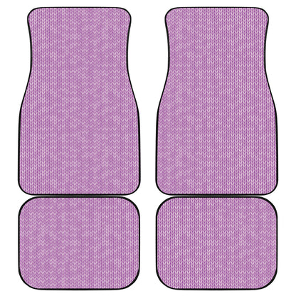 Violet Knitted Pattern Print Front and Back Car Floor Mats