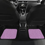 Violet Knitted Pattern Print Front and Back Car Floor Mats