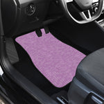 Violet Knitted Pattern Print Front and Back Car Floor Mats
