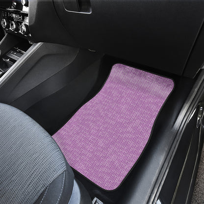 Violet Knitted Pattern Print Front and Back Car Floor Mats