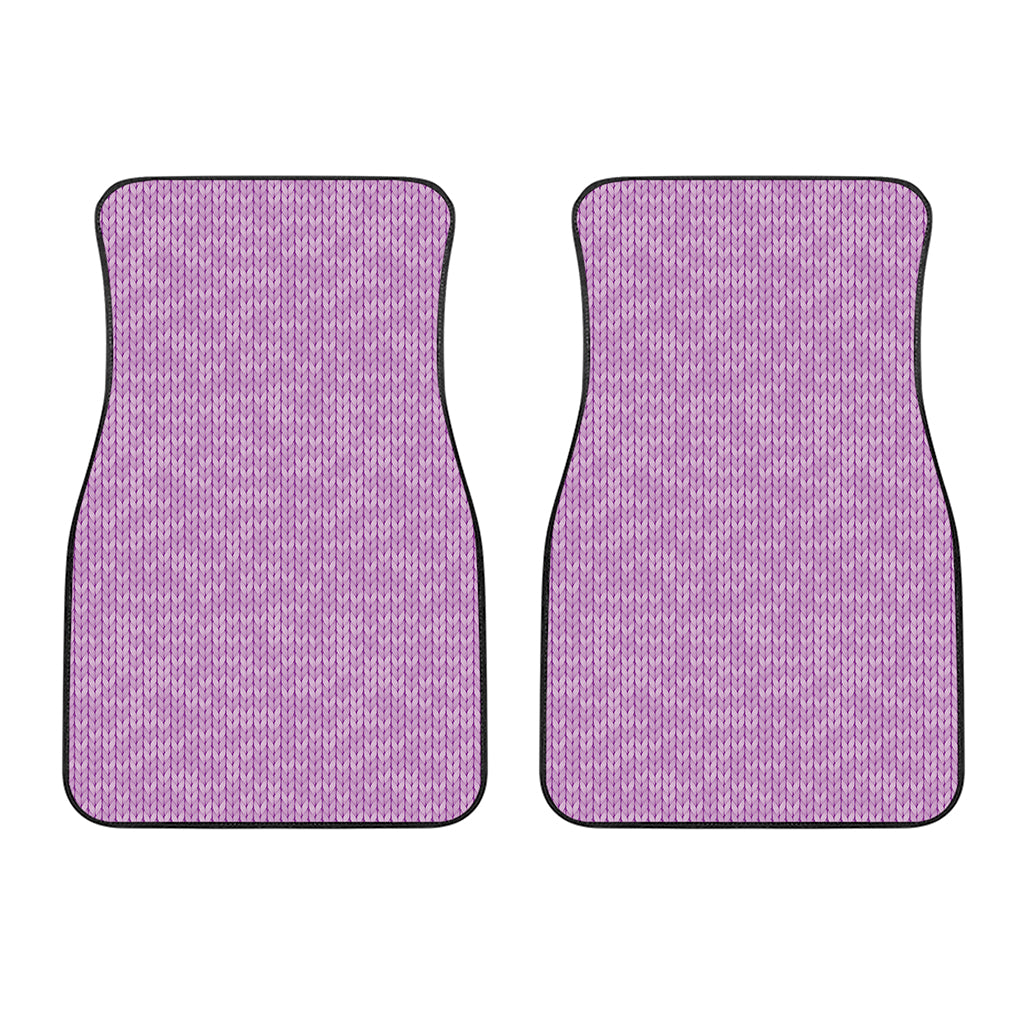 Violet Knitted Pattern Print Front Car Floor Mats