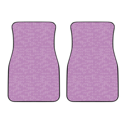 Violet Knitted Pattern Print Front Car Floor Mats