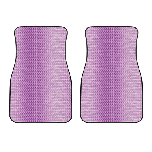Violet Knitted Pattern Print Front Car Floor Mats