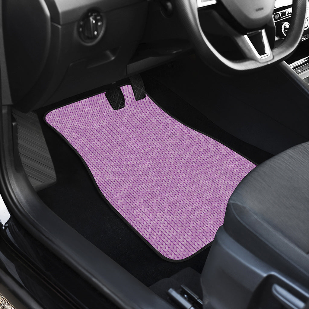 Violet Knitted Pattern Print Front Car Floor Mats