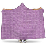 Violet Knitted Pattern Print Hooded Blanket