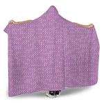 Violet Knitted Pattern Print Hooded Blanket