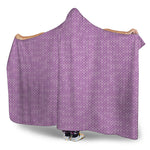 Violet Knitted Pattern Print Hooded Blanket