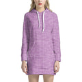 Violet Knitted Pattern Print Pullover Hoodie Dress