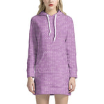Violet Knitted Pattern Print Hoodie Dress