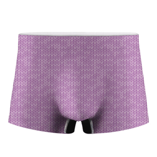 Violet Knitted Pattern Print Men's Boxer Briefs