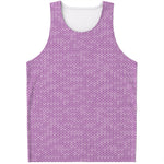 Violet Knitted Pattern Print Men's Tank Top