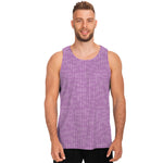 Violet Knitted Pattern Print Men's Tank Top