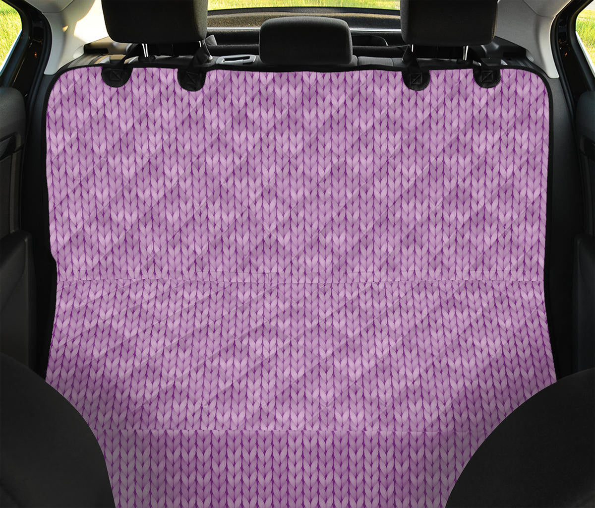 Violet Knitted Pattern Print Pet Car Back Seat Cover