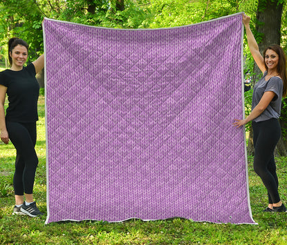 Violet Knitted Pattern Print Quilt