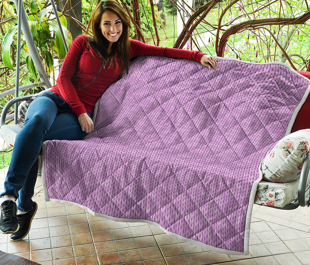 Violet Knitted Pattern Print Quilt