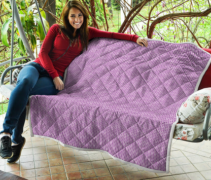 Violet Knitted Pattern Print Quilt